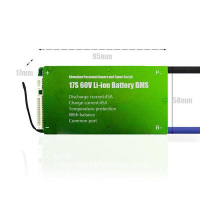 3.7V порт доски BMS 17S 60V 45A предохранения от иона PCB Li общий с балансом